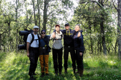 Patrull Björk är klara för vandringen upp på Hamrafjället