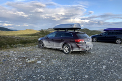 En smutsig bil efter åkturen över Flatruet till Ljungdalen.